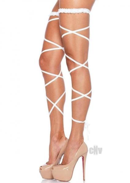 Garter Leg Wrap Set Os Wht