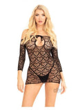 Seamless Heart Mini Keyhole Tie Os Blk