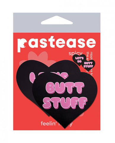 Pastease Premium Heart Let's Do Butt Stuff - Black/pink O/s