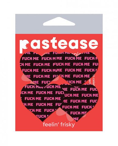 Pastease Petites Fuck Me Hearts - Black/pink O/s