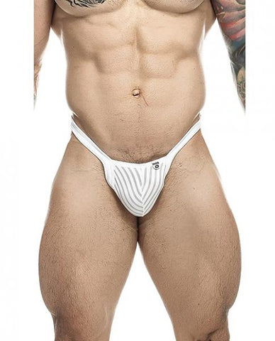 Male Basics Y Buns Thong White Sheer Xl