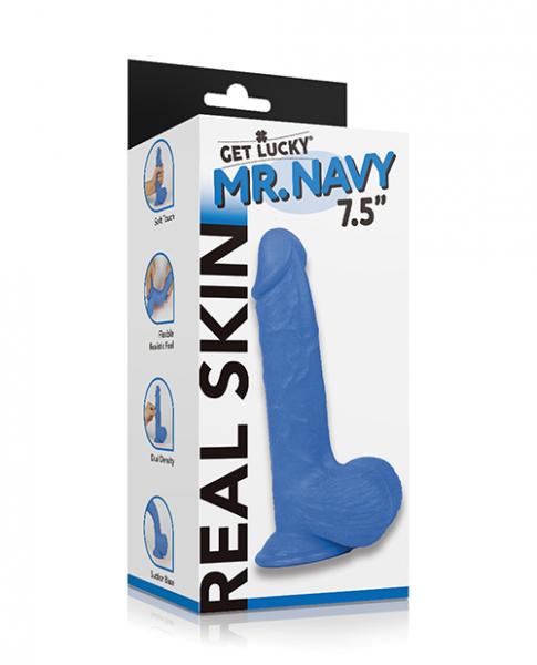 Get Lucky Mr. Navy 7.5" Dual Layer Dong