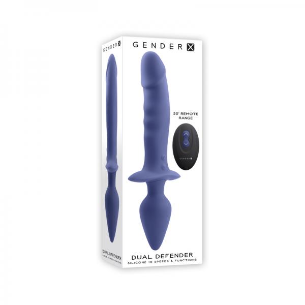 Gender X Dual Defender Rechargeable Silicone Dual End Vibrator With Remote Purple