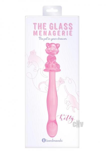 Glass Menage Kitty Dildo Pink