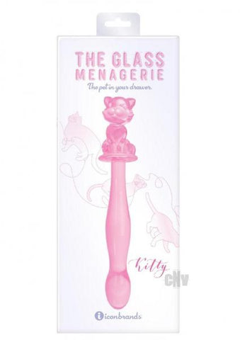 Glass Menage Kitty Dildo Pink