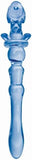 Glass Menage Puppy Dildo Blue