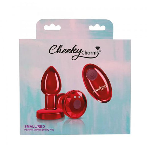 Cheeky Charms Vibrating Metal Plug Red Small W/ Remote