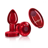 Cheeky Charms Vibrating Metal Plug Red Small W/ Remote