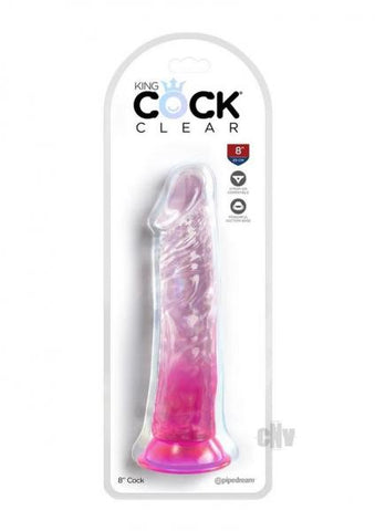 King Cock Clear 8in Pink