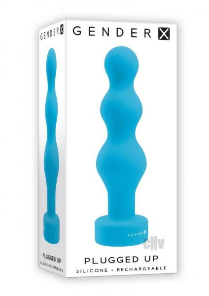 Gender X Plugged Up Rechargeable Silicone Vibrating Beaded Plug Teal