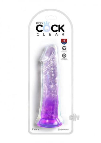 King Cock Clear 8in Purple