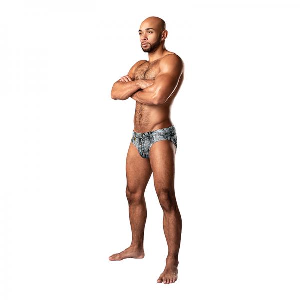 Male Power Dirty Denim Bikini Denim Print Xl