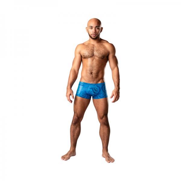 Male Power Kaleidickscope Mini Short Sky Blue Xl