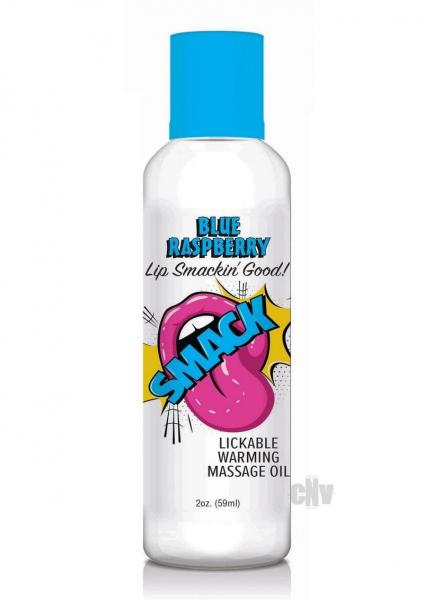 Smack Lickable Massage Oil Blue Raspberry 2 Oz.