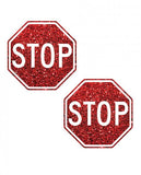 Neva Nude Stop Sign Glitter Pasties - Red O/s