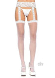 Sheer Thi Hi Lace Garter Belt Os Wht