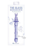 Glass Menage Rabbit Dildo Purple