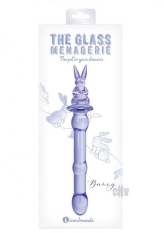 Glass Menage Rabbit Dildo Purple