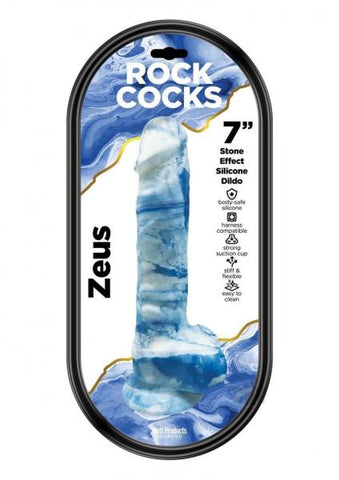 Rock Cocks Zeus Marble Silicone Dildo 7 In.