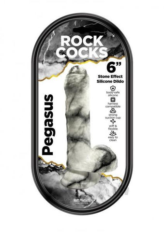 Rock Cocks Pegasus Marble Silicone Dildo 6 In.