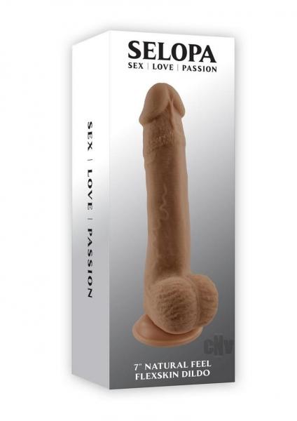 Selopa Natural Feel Flexskin Dildo Bendable With Moving Material 7 In. Dark