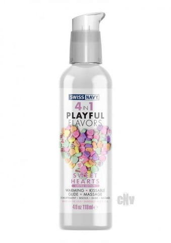 Swiss Navy 4 In 1 Playful Flavors Limited Edition Sweet Hearts 4 Oz.