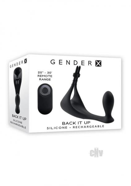 Gender X Back It Up Rechargeable Lasso C-ring And Plug With Remote Silicone Black