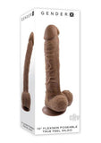 Gender X 10 In. Flexskin Poseable Truefeel Dildo Dark