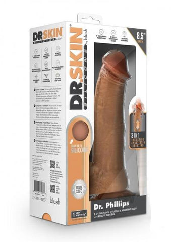 Dr. Skin Silicone Dr. Phillips Thrusting Dildo 8.5 In. Tan
