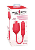 Wild Rose Licking & Thrusting Vibrator - Red