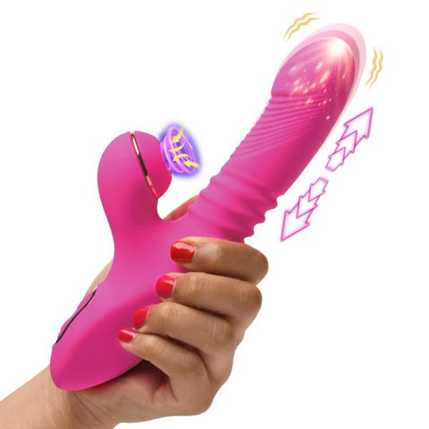 Pro-thrust Thrusting Suction Silicone Rabbit Vibrator