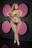 Lapdance Rainbow Crop Top & Pants Set Q/s