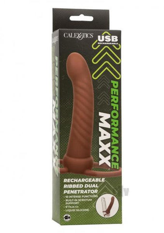 Performance Maxx Ribbed Dual Penetrator Brown