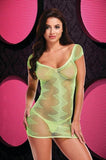 Lapdance Jacquard Mini Dress Neon Green O/s