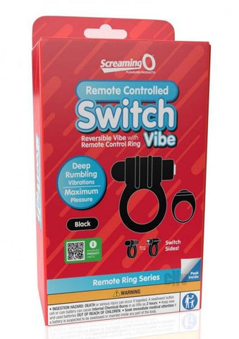 Screaming O Switch Remote Controlled Vibrating Ring - Black