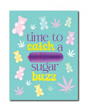 420 Foreplay Sugar Buzz Greeting Card W/rock Candy Vibrator & Fresh Vibes Towelettes