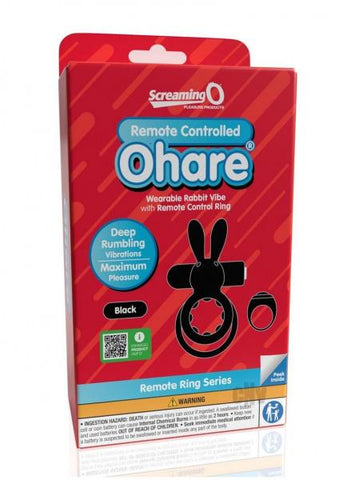 Screaming O Ohare Remote Controlled Vibrating Ring  - Black