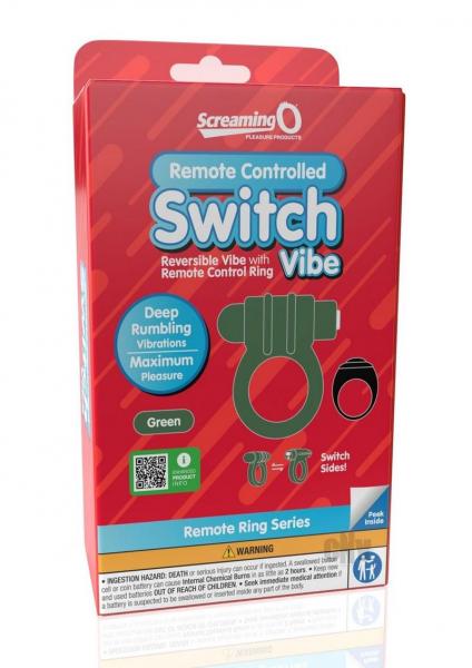 Screaming O Switch Remote Controlled Vibrating Ring - Green