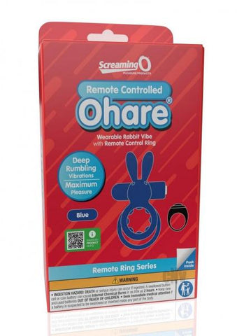 Screaming O Ohare Remote Controlled Vibrating Ring  - Blue