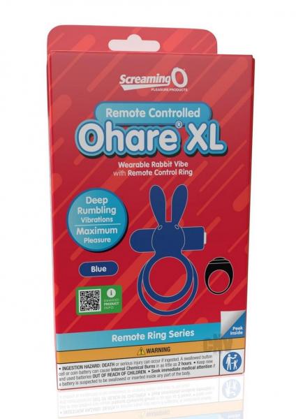 Screaming O Ohare Remote Controlled Vibrating Ring - Xl Blue