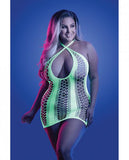 Glow Synthesize Uv Reactive Seamless Halter Dress - Neon Green Qn