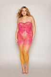 Two-tone Ombre Seamless Bodystocking Watermelon/mimosa Osq