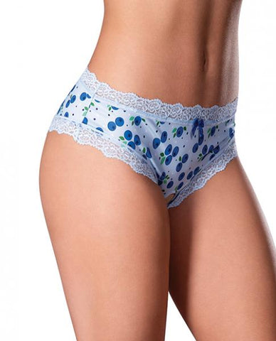 Sweet Treats Crotchless Boy Short W/wicked Sensual Care Blueberry Lube - Blue S/m