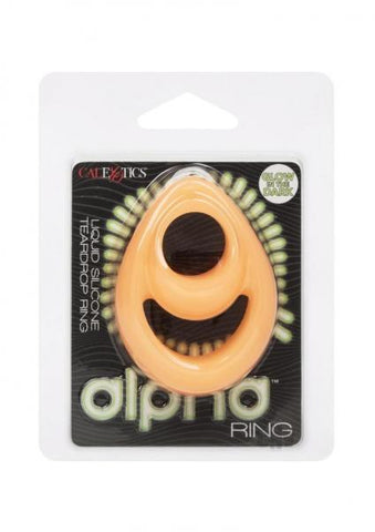 Alpha Liquid Silicone Glow In The Dark Teardrop Cock Ring