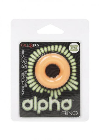 Alpha Liquid Silicone Glow In The Dark Prolong Cock Ring - Medium