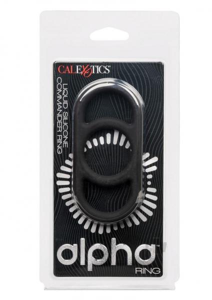 Alpha Liquid Silicone Commander Cock Ring - Black