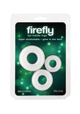 Firefly Glow In The Dark Bubble Cock Rings - White, Pack Of 3