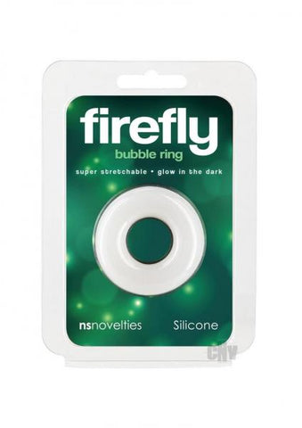 Firefly Glow In The Dark Bubble Cock Ring - Small, White