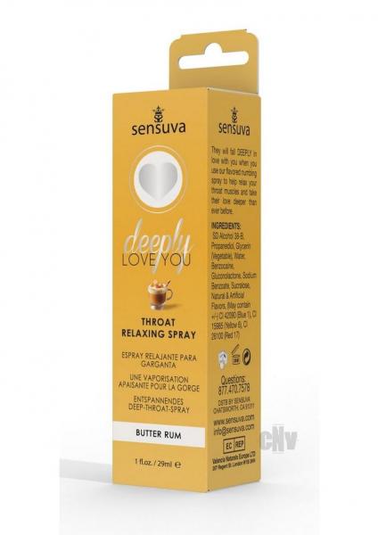 Sensuva Deeply Love You Throat Relaxing Spray Butter Rum 1 Oz.