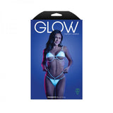 Fantasy Lingerie Glow Prismatic Iridescent Glow-in-the-dark Cut-out Cup Bra & Cage Panty S/m
